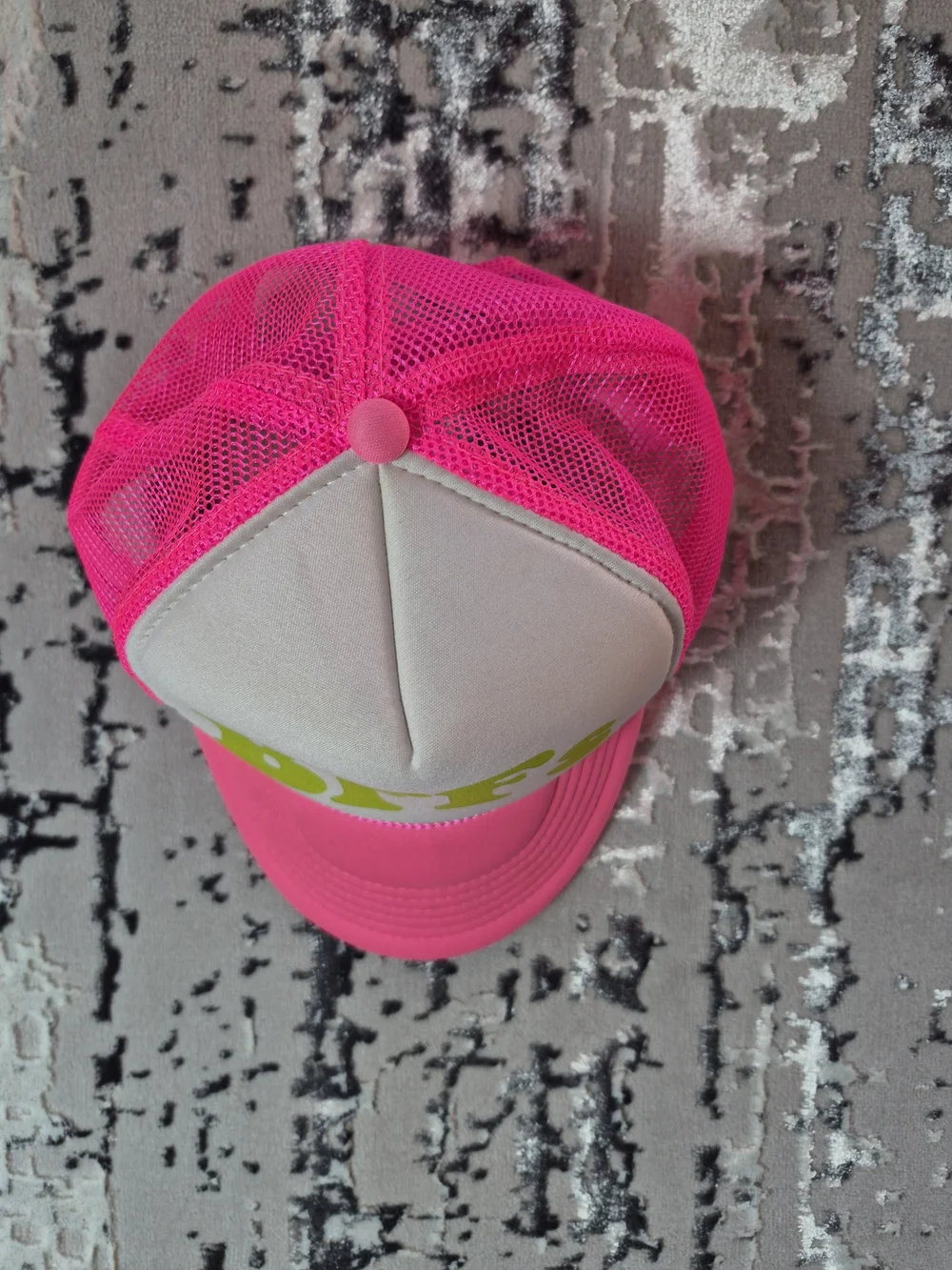 Besties snapback extra puff pink mesh Multi-tucker hat neon pink new